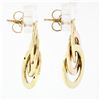 Image 5 : Solid 14k Yellow & Rose Gold Triple Interlocked Circle Ring Drop Dangle Earrings