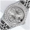 Image 1 : Rolex Ladies Stainless Steel 26MM Slate Grey String Diamond Lugs Datejust Wristw