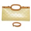 Image 1 : Louis Vuitton Cream Monogram Vernis Leather Roxbury Drive Bag