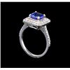 Image 4 : 14KT White Gold 1.61 ctw Tanzanite and Diamond Ring