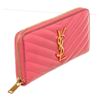 Image 2 : Yves Saint Laurent Pink Leather Stitch Zippy Wallet