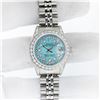 Image 3 : Rolex Ladies Stainless Steel 26MM Blue String Diamond Lugs Datejust Wristwatch W