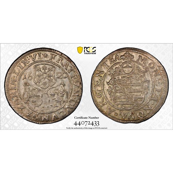SAXE-OLD-WEIMAR: AR kipper-dreibätzner, Weimar, 1620, PCGS UNC Details