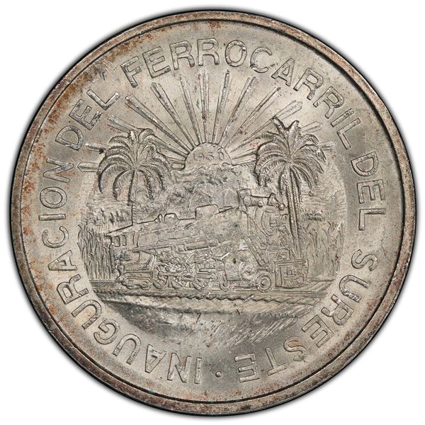MEXICO: AR 5 pesos, 1950-M0, PCGS MS64