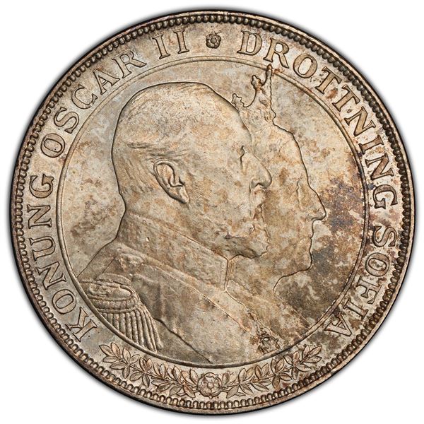 SWEDEN: AR 2 kronor, 1907, PCGS MS66