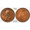 Image 1 : BRITISH INDIA: AE ¼ anna, 1927(b), PCGS MS65 +RD