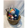 Image 1 : Basket, unicorn, containers etc