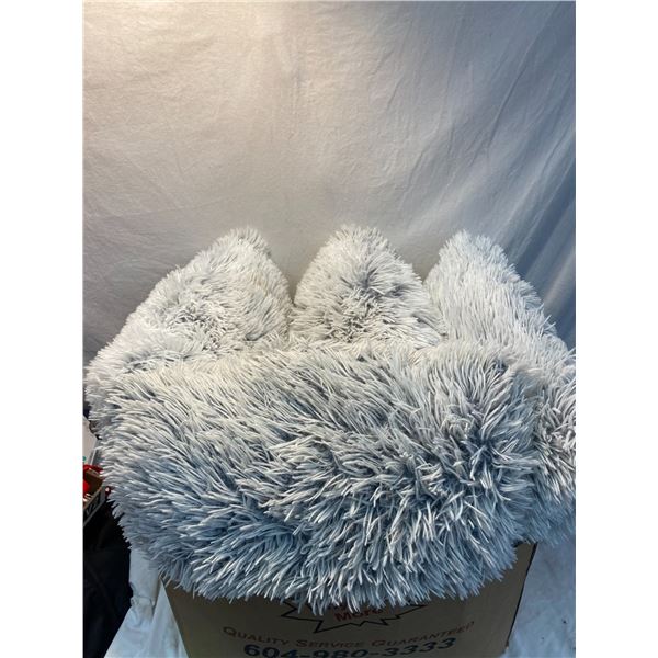 Fuzzy throw pillows