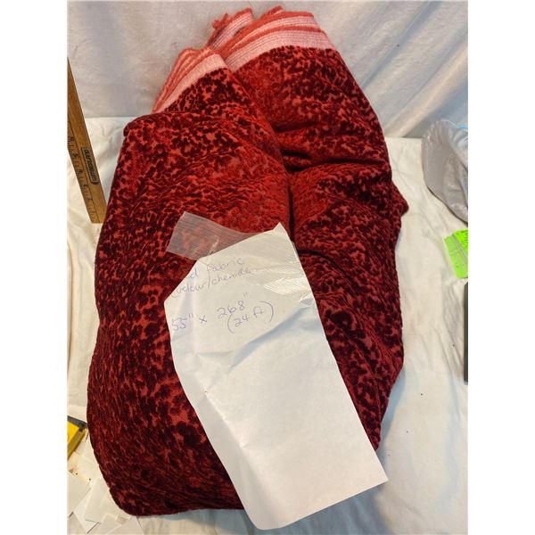 Red fabric velour chenille 24ft