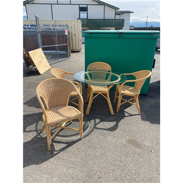 Glass table and 4 chairs