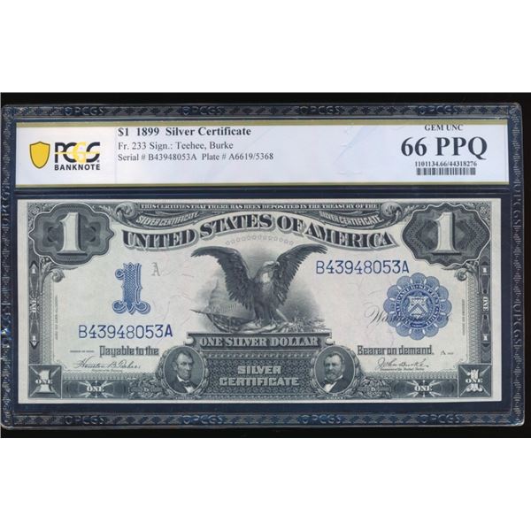 1899 $1 Black Eagle Silver Certificate PCGS 66PPQ
