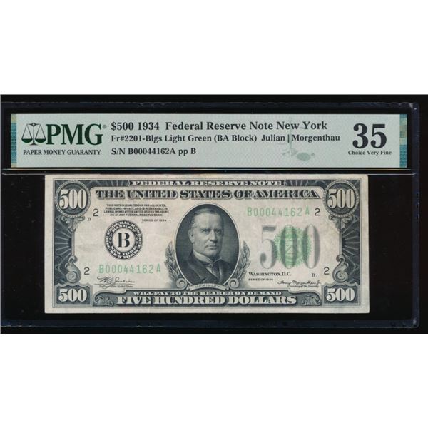 1934 $500 New York FRN PMG 35