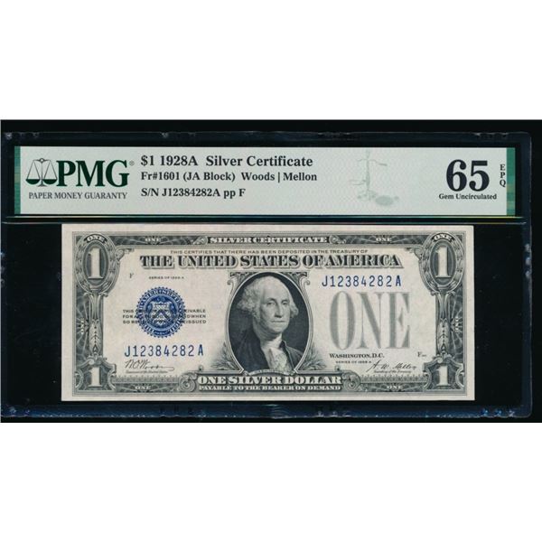 1928A $1 Silver Certificate PMG 65EPQ
