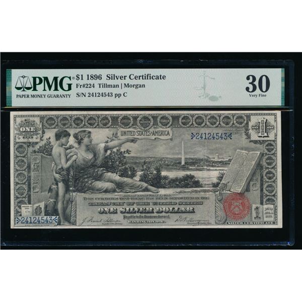 1896 $1 Educational Silver Certificate PMG 30