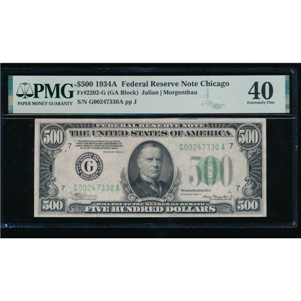 1934A $500 Chicago FRN PMG 40