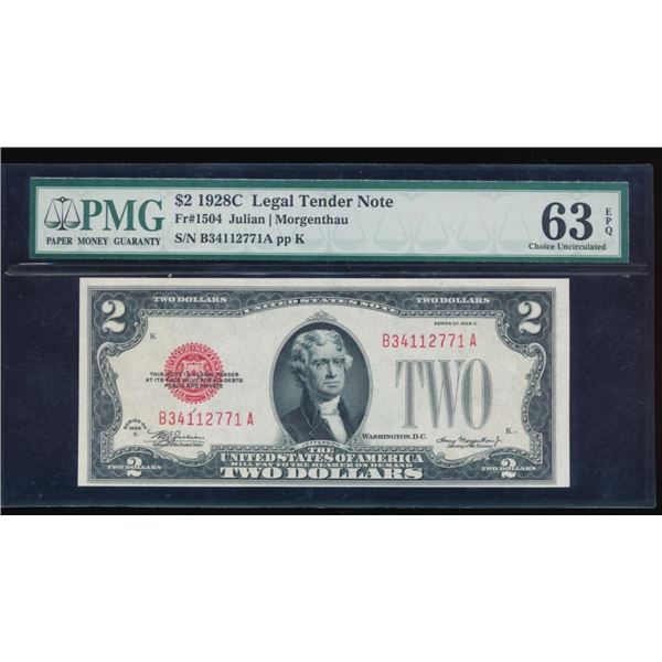 1928C $2 Legal Tender Note PMG 63EPQ