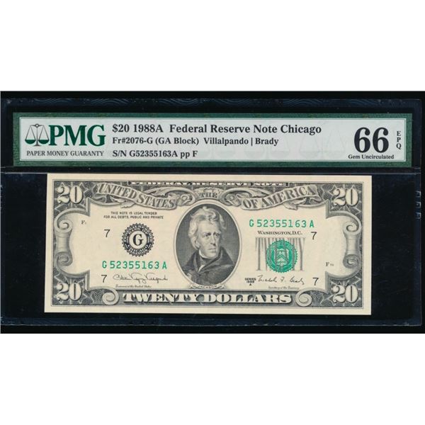 1988A $20 Chicago FRN PMG 66EPQ
