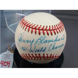 Signed Baseball JOHNNY BLANCHARD With CA: