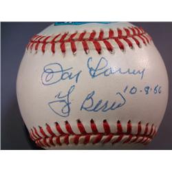 Signed Baseball DON LARSON and YOGI BERRA: