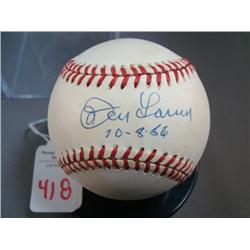 Signed Baseball DON LARSON in Plastic Case: