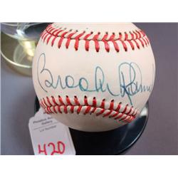 Signed Baseball BROOKS ROBINSON in Plastic Case