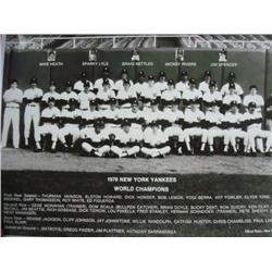 Yankees 1978 World Series Champions Team Photo: