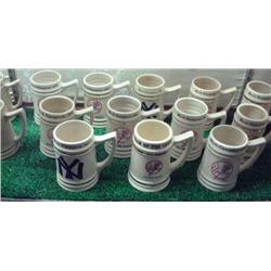 14 NEW YORK YANKEE WORLD SERIES CHAMPIONSHIP MUGS: