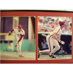 STEVE CARLTON & MIKE SCHMIDT Signed Color Photos: