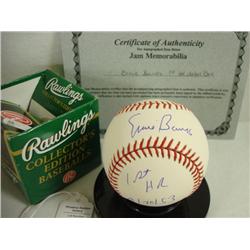 ERNIE BANKS 1st Home Run Ball Signed Baseball.