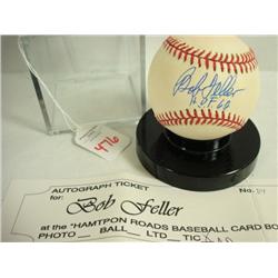 BOB FELLER HOF 62 Signed Baseball: