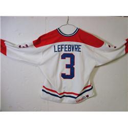 SYLVAIN LEFEBVRE Game Worn White Montreal Canadians