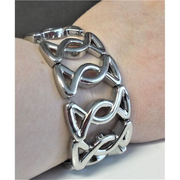 Lia Sophia Rhodium Geometric Stretch Bracelet