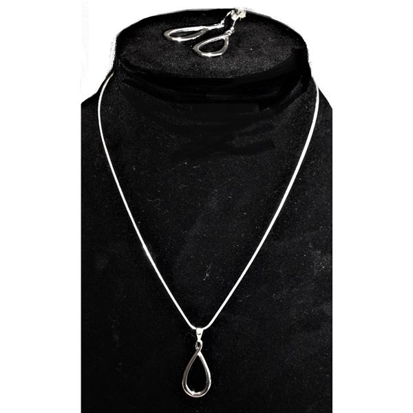 Lia Sophia Anti-Tarnish Rhodium Necklace with Matching Earrings