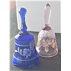 Image 4 : Two Fenton Glass Bells - Silver 2005 100 Years Label - Pink and Blue - Hand Signed