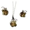 Image 1 : BHJ 10K Chain with Resin Apple Themed Pendant and matching earrings