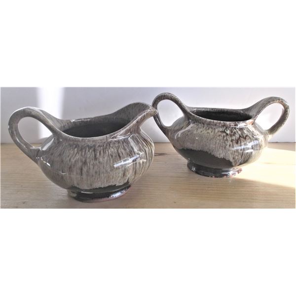Vintage Evangeline Pottery Creamer and Sugar Bowl