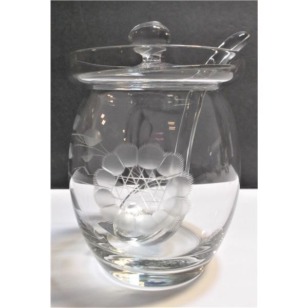 Cornflower Jelly Bowl with Lid and Spoon - 1930's-1940's