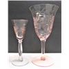 Image 1 : Pink Cornflower Crystal Goblets - Two, Both Different
