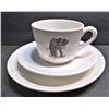 Image 1 : African Animal Tea Cup, Saucer, and Side Plate - Made in Kenya - Crazing on all Three Pieces