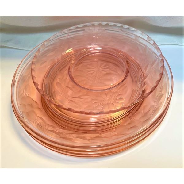 Pink Cornflower crystal Plates