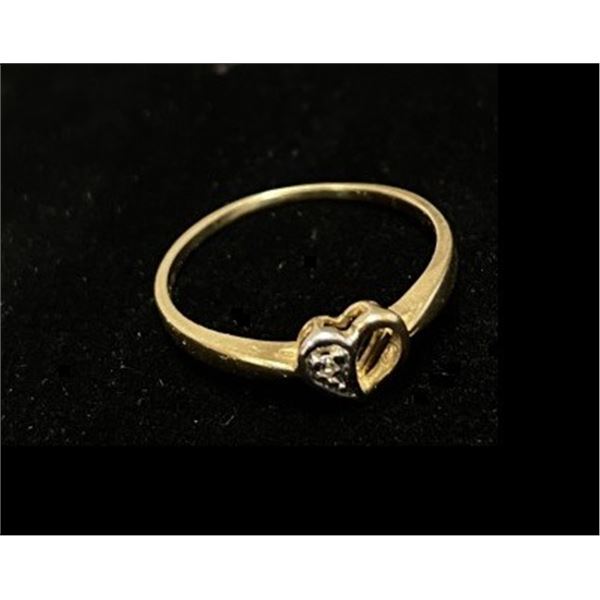 Gold Ring - Size 6 , small diamond