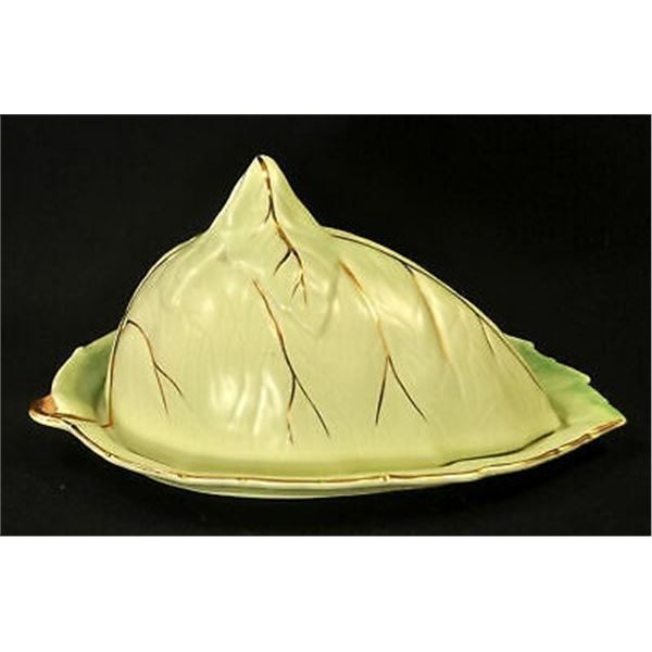 Royal Winton Grimwades leaf butter dish , some crackle in the glaze
