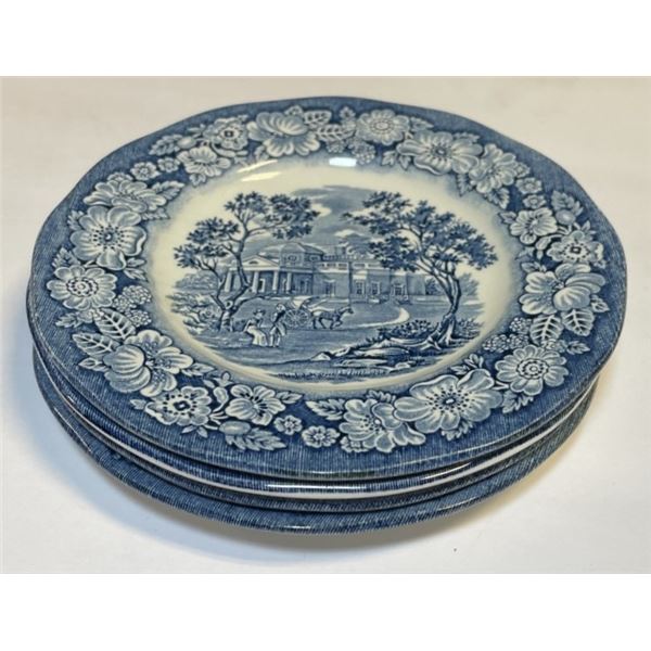 Liberty blue monticello made in england - FOUR Side Plates