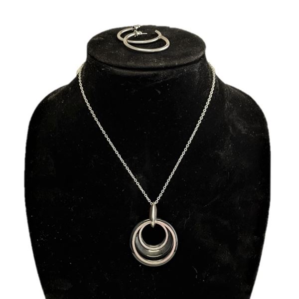 Avon Necklace and Pendant , with hoop earrings