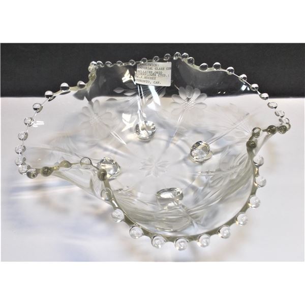 Candlewick Cornflower Imperial Glass Co. Footed Bowl