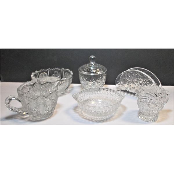 Lot of Assorted Crystal / Glassware Pieces - Six Total
