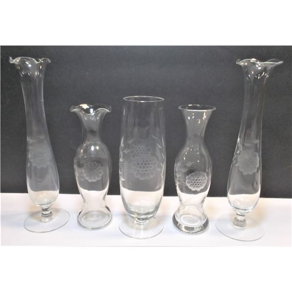 Five Cornflower Crystal Bud Vase