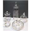 Image 1 : Five Cornflower Crystal Jars with Lids - Various Jars, See Images