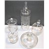 Image 2 : Five Cornflower Crystal Jars with Lids - Various Jars, See Images
