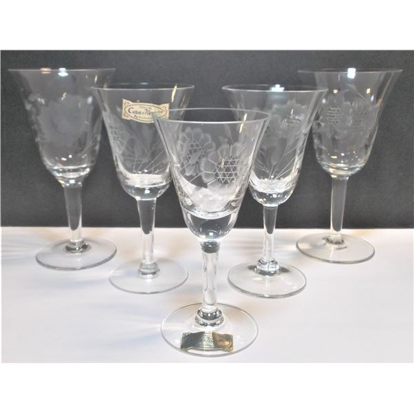 Cornflower Crystal Stemware - Three Sizes - 18 Glasses Total - One has Sharp Edge - See images